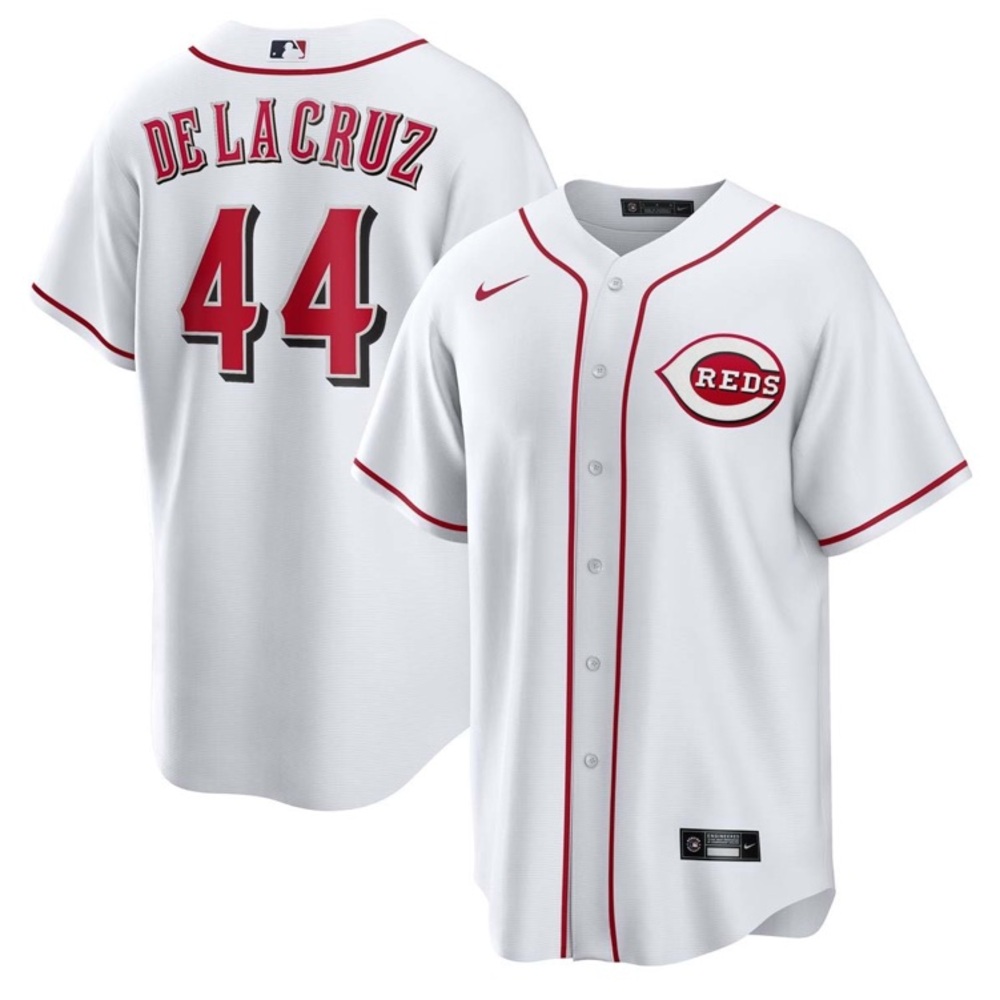 NWT Nike MLB Cincinnati Reds Ella DeLaCruz #44 Home Jersey - White